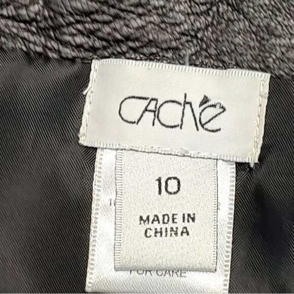 Cache 100% Lambskin Leather Skirt Black 10 Pencil Buttery Soft Luscious - Picture 4 of 8